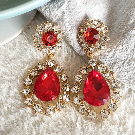 "Baroque Ruby" Stud Earrings
